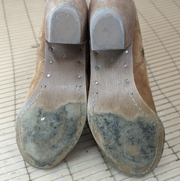 Sam Edelman "Louie" side zip Suede Fringe Ankle Booties Chestnut Size 7M.  208pm - Picture 10 of 10